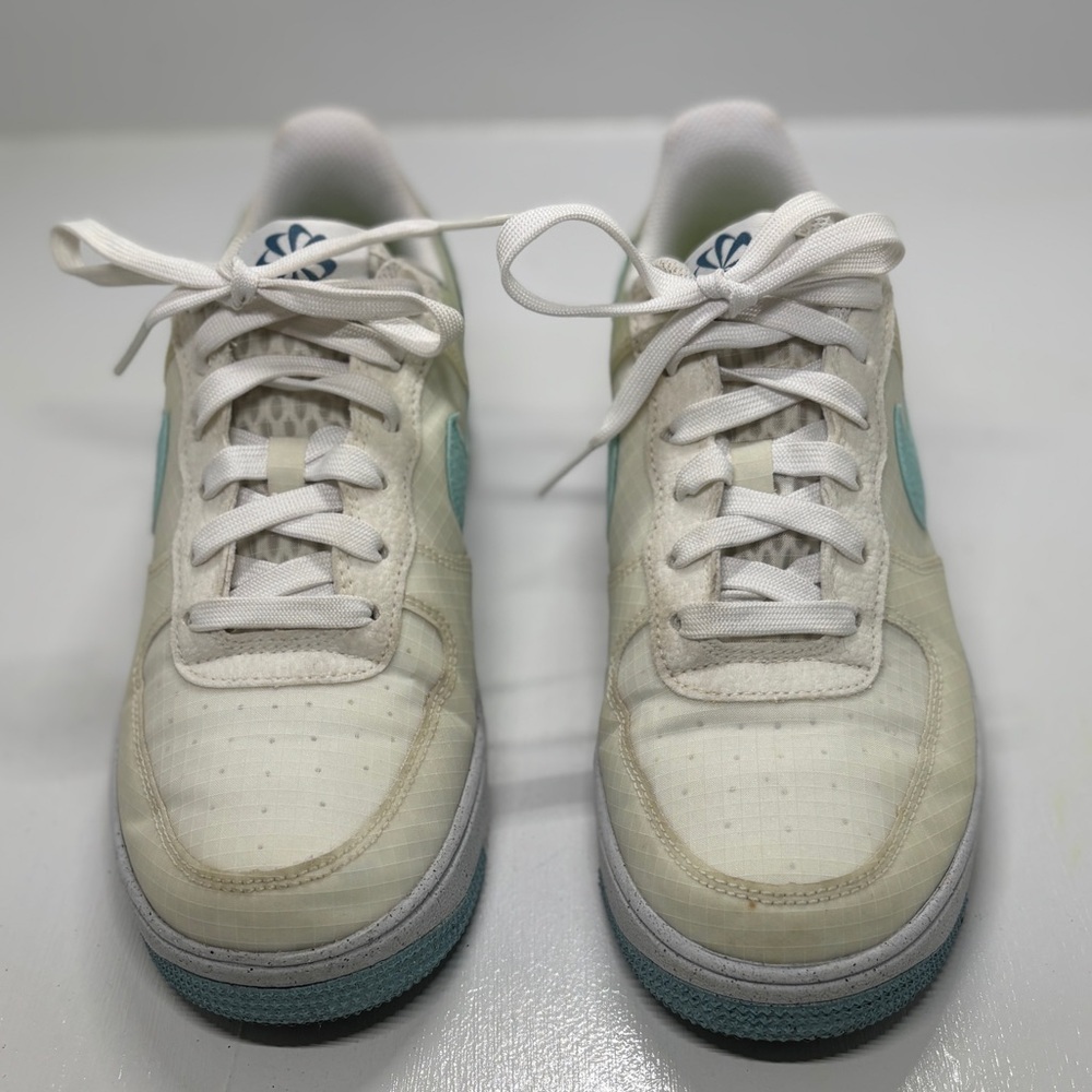 Nike Air Force 1 Next Nature White Aura Teal Swoosh Women’s 6.5Y / 8 Eco AF1 - Picture 4 of 12